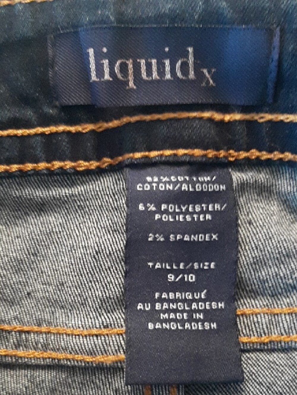 LIQUID💧Dark Blue Boyfriend Jeans Shorts – Rolled Cuff Sz 9/10 with Stretch - Picture 3 of 8
